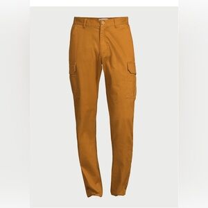 Free Assembly Men's Tan Cargo Pants with Draw string Hem,31 “ inseam Size M